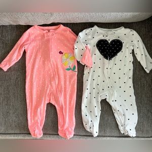 6m Carter’s Zip-Up Footie Pajamas Baby Girl